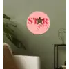 Star girl - Roze - Panter - Ster Wandcirkel behangsticker klein -sfeer2