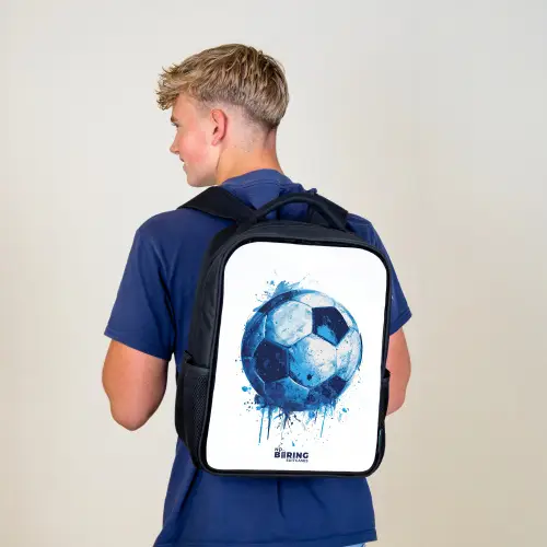 Voetbal - Inktspatten - Blauw - Bal Rugzak - Zwart middel -sfeer8