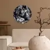 Springen - Paard - Zwart - Wit Wandcirkel kunststof plaat 5mm dik klein -sfeer1