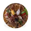 Specerijen - Kruiden - Lepels - Zout - Bruin - Keuken Wandcirkel kunststof plaat 5mm dik klein -3d