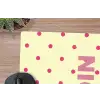 Nice - Stippen - Roze - Geel muismat rubber klein -closeup