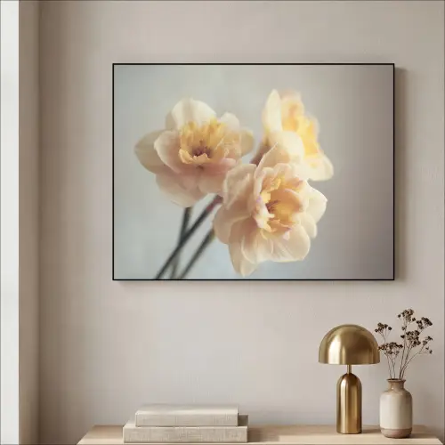 Narcissen - Geel - Bloemblaadjes Textielframe - compleet frame klein -sfeer2