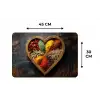 Houten - Hart - Kleurrijke - Specerijen Placemat vinyl groot -specs