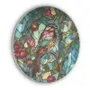 Vogel - Tak - Rozen - Mozaïek Akoestische PET Vilt - Rond klein -3d