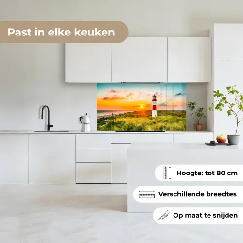 Vuurtoren - Natuur - Zon - Landschap - Gras - Strand - Zee keuken achterwand 2 middel -sfeer4_NL