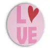 Love - Roze - Hart - Valentijn Akoestische PET Vilt - Rond klein -3d