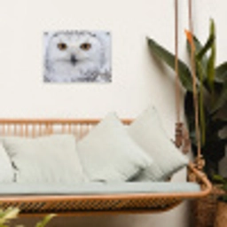 Sneeuwuil - Oog - Wildlife - Wit tuinposter los doek klein -sfeer7