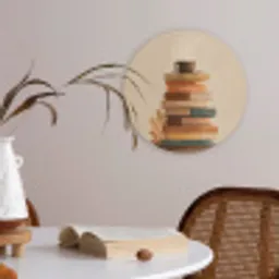 Boeken - Toren - Koffie - Beige Akoestische PET Vilt - Rond klein -sfeer3