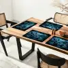 Wereldkaart - Bliksem - Blauw Placemat vinyl groot -zzsfeer4_Kitchenyeah-website