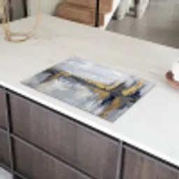 Abstract - Structuur - Goud - Grijs - Modern Inductie beschermer vinyl 3mm klein -sfeer8