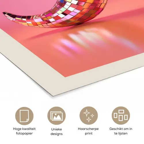 Disco - Peper - Roze poster papier klein -closeup_NL