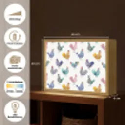 Kippen -Aquarel - Kleurrijk Light Box met batterij (Wandlamp) middel 907 -USP_websiteoverzichtDE