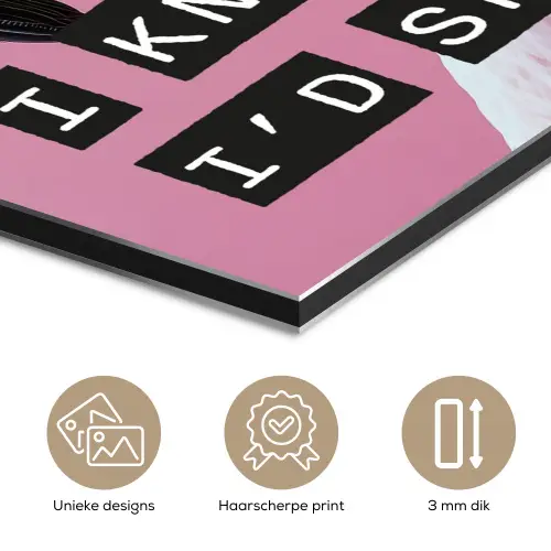 Flamingo - Roze - Vogel - Decoratie aluminium wit klein -closeup_NL