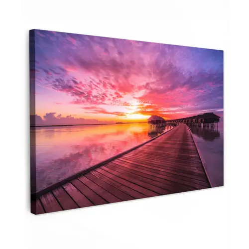 Steiger - Water - Zon - Roze - Horizon canvas 2cm klein -z3d