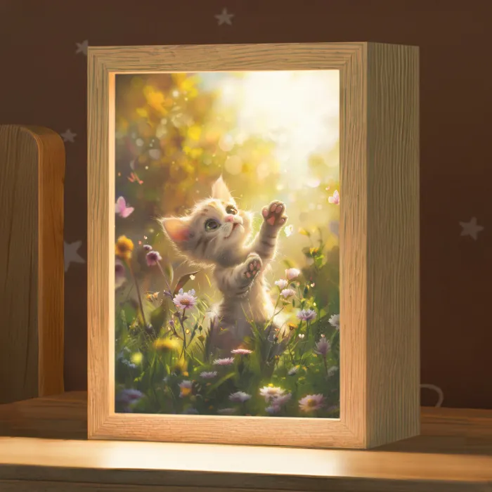 Kitten - Dier - Natuur - Bloemen Light Box met kabel klein -zzz_3d_website
