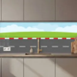 Racebaan - Illustratie - Sport - Kleurrijk keuken achterwand 2 middel zz_3dshopping