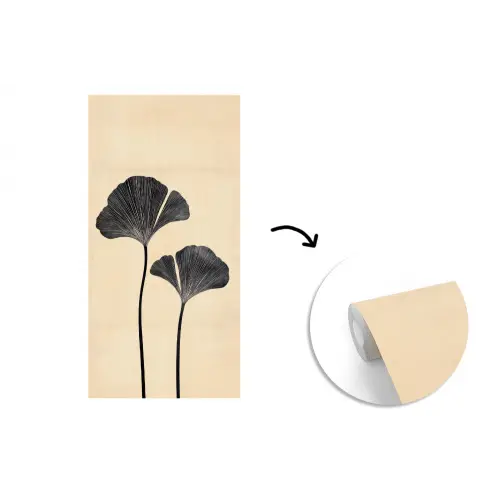 Bladeren - Minimalistisch - Zwart fotobehang vinyl groot -3d