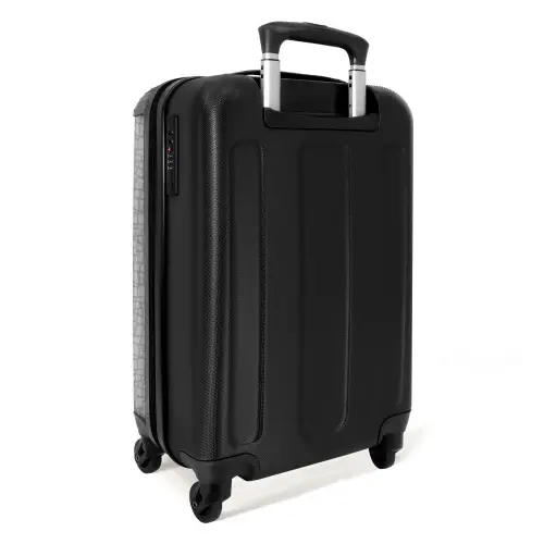 Grijze reptielenhuidstructuur NBS - Handbagage koffer - Volwassenen Unisex middel -achterkant