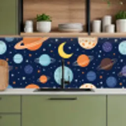 Ruimte - Planeten - Kleurrijk keuken achterwand 2 middel -sfeer3
