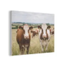 Koeien - Portret - Weide - Boerderij - Nieuwsgierig PET vilt klein -3d