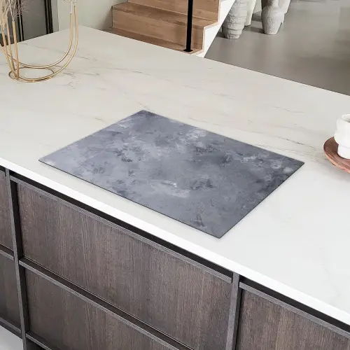 Leisteen - Beton - Retro - Structuren - Grijs - Rustiek Inductie beschermer vinyl 3mm klein -sfeer8