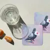 Duif - Envelop - Paars onderzetter kurk middel -sfeer4