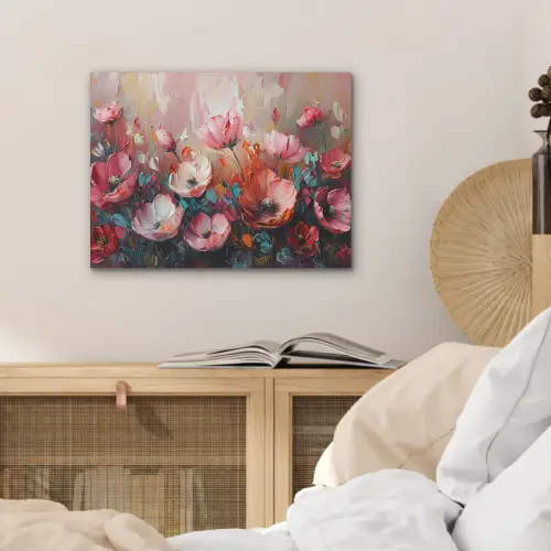 Klaprozen - Roze - Bloemen - Botanisch - Kunst PET vilt klein -sfeer3