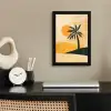 Illustratie - Palmboom - Zon - Heuvels fotolijst zwart zonder passe partout klein -sfeer1
