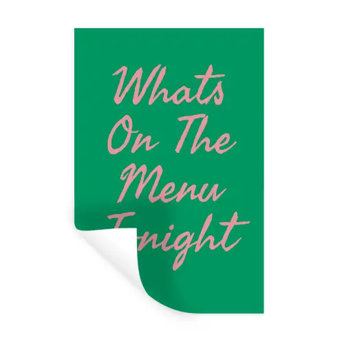 Menu - Quote - Roze Muursticker klein -3d
