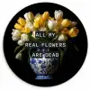 Quotes - Bloem - Tulp - Geel Wandcirkel plexiglas klein -3d