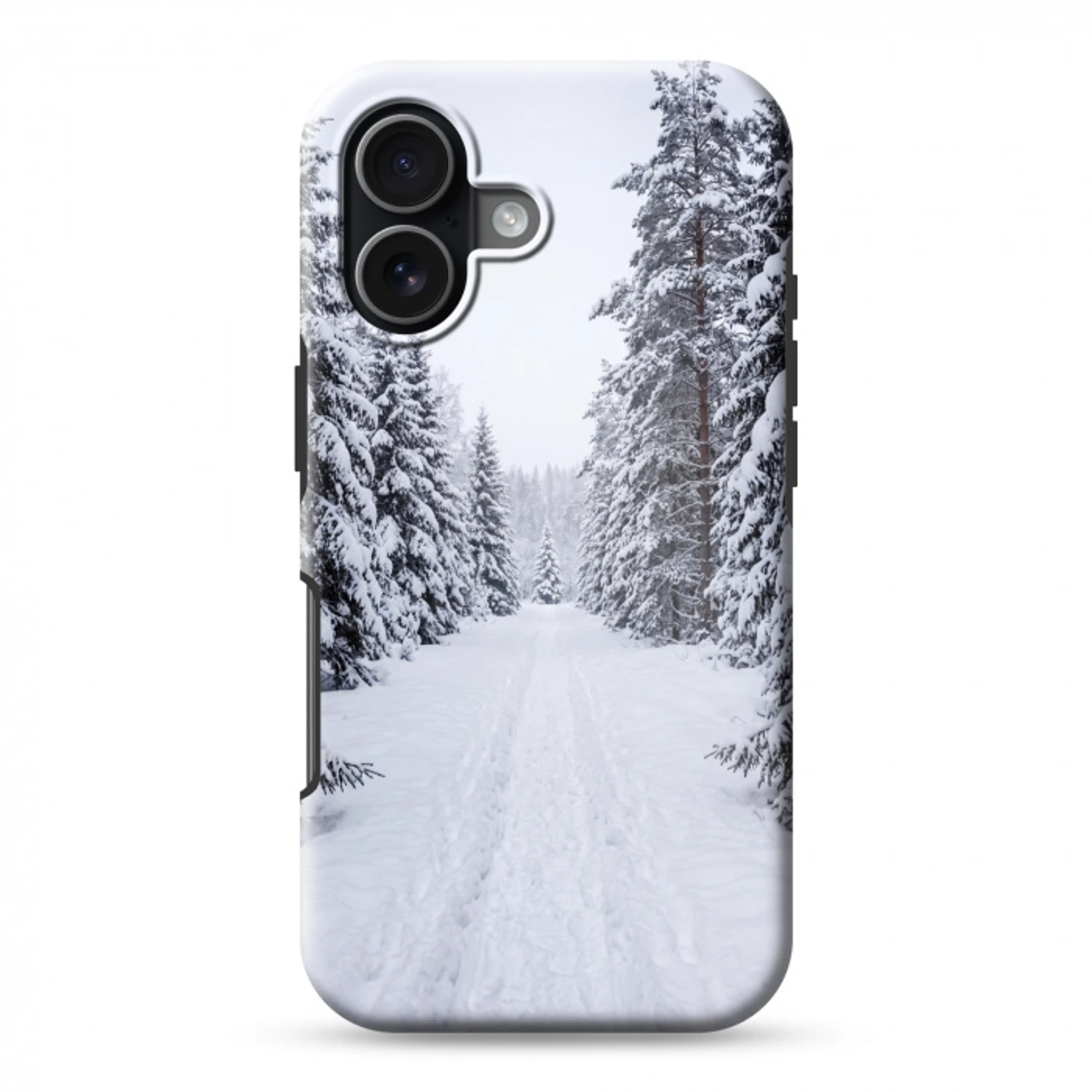 Bos - Winter - Sneeuw - Pad - Natuur Toughcase MagSafe Apple iPhone 17 klein -3d