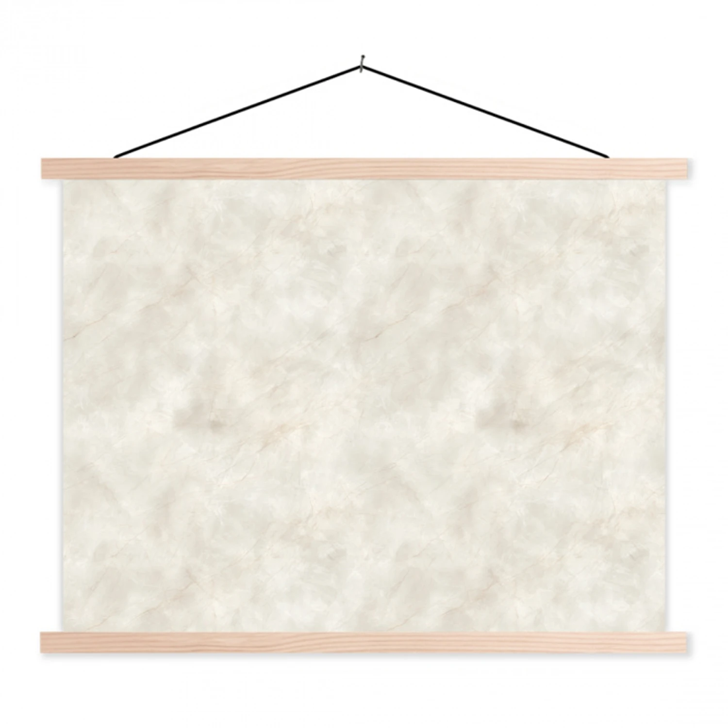Crèmebeige - Marmer - Aders textielposter latten blank klein 122 -3d