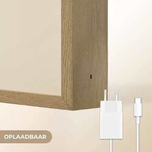 Ovaalvormige bladeren - Diep groen - Symmetrisch Light Box met batterij (Wandlamp) middel -USP_websiteoplaadbaarNL