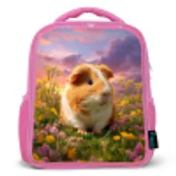 Cavia in zonsondergangsweide Kinderrugzak - Roze middel -3d