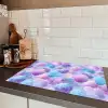 Schelpen - Paars - Blauw - Patroon Inductie beschermer vinyl 3mm klein -sfeer3