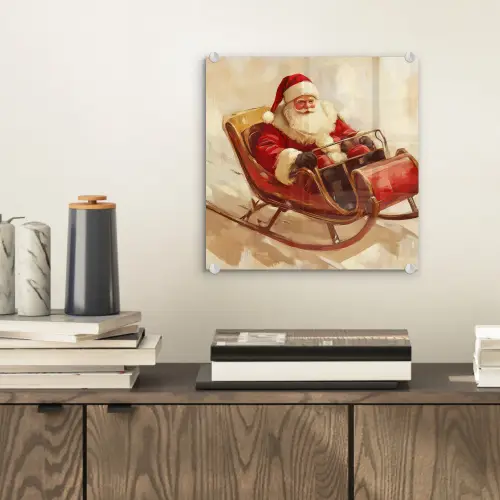 Kerst - Slee - Kerstman plexiglas 5mm klein -sfeer1
