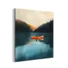 Bossen - Meer - Kano - Oranje aluminium wit klein -3d