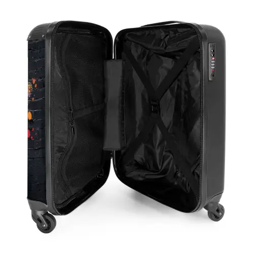 Graffiti vlinder met felle kleuren NBS - Handbagage koffer - Kinderen Unisex middel -binnenkant