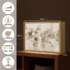 Abstracte vierkanten - Aardetonen - Mistig Light Box met batterij (Wandlamp) middel -USP_websiteoverzichtNL