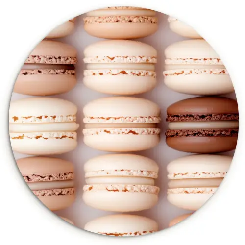 Macarons - Beige - Bruin Wandcirkel plexiglas klein -3d