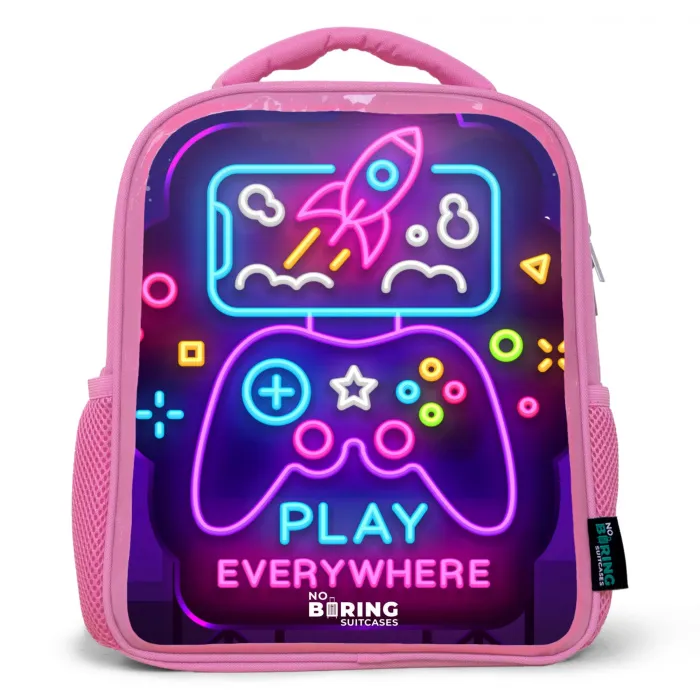 Neonillustratie met een controller Kinderrugzak - Roze middel -3d