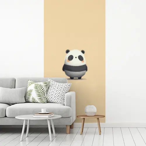 Panda - Beige - Minimalistisch fotobehang vinyl groot -woonkamer