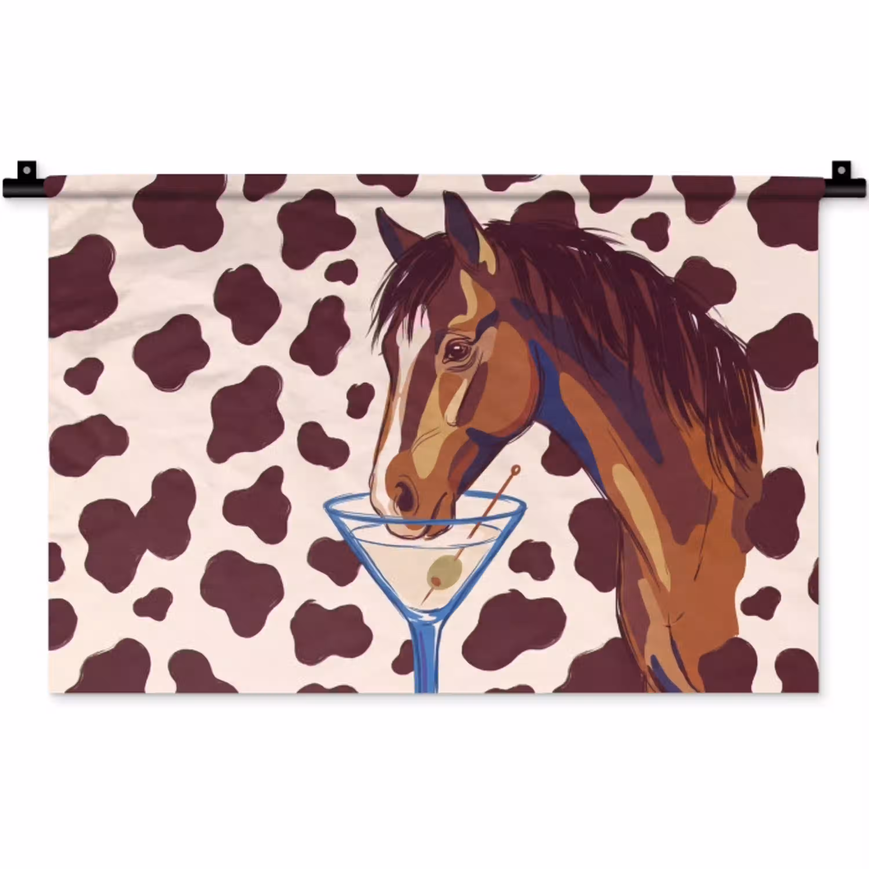 Paard - Martini - Dieren - Abstract - Bruin Wandkleed katoen klein -zz3d