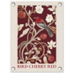 Vogel - Bordeaux - Bloemen - Bessen tuinposter los doek klein -3d