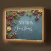 Merry Christmas - Blauw - Kerst - Winter Light Box met batterij (Wandlamp) middel -z3d_website