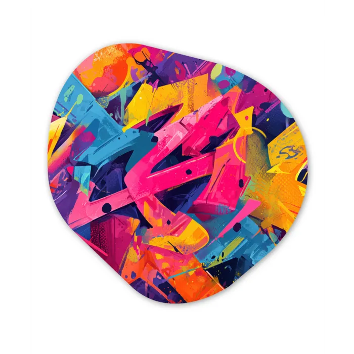 Abstract - Vormen - Kleurrijk Wandcirkel Organisch Forex 3mm klein -3d