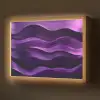 Golven - Abstract - Paars Light Box met batterij (Wandlamp) middel -z3d_website