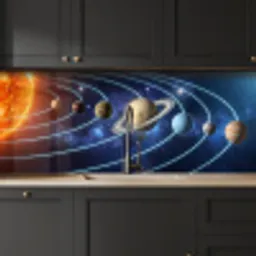 Ruimte - Zonnestelsel - Blauw keuken achterwand 2 middel -sfeer1