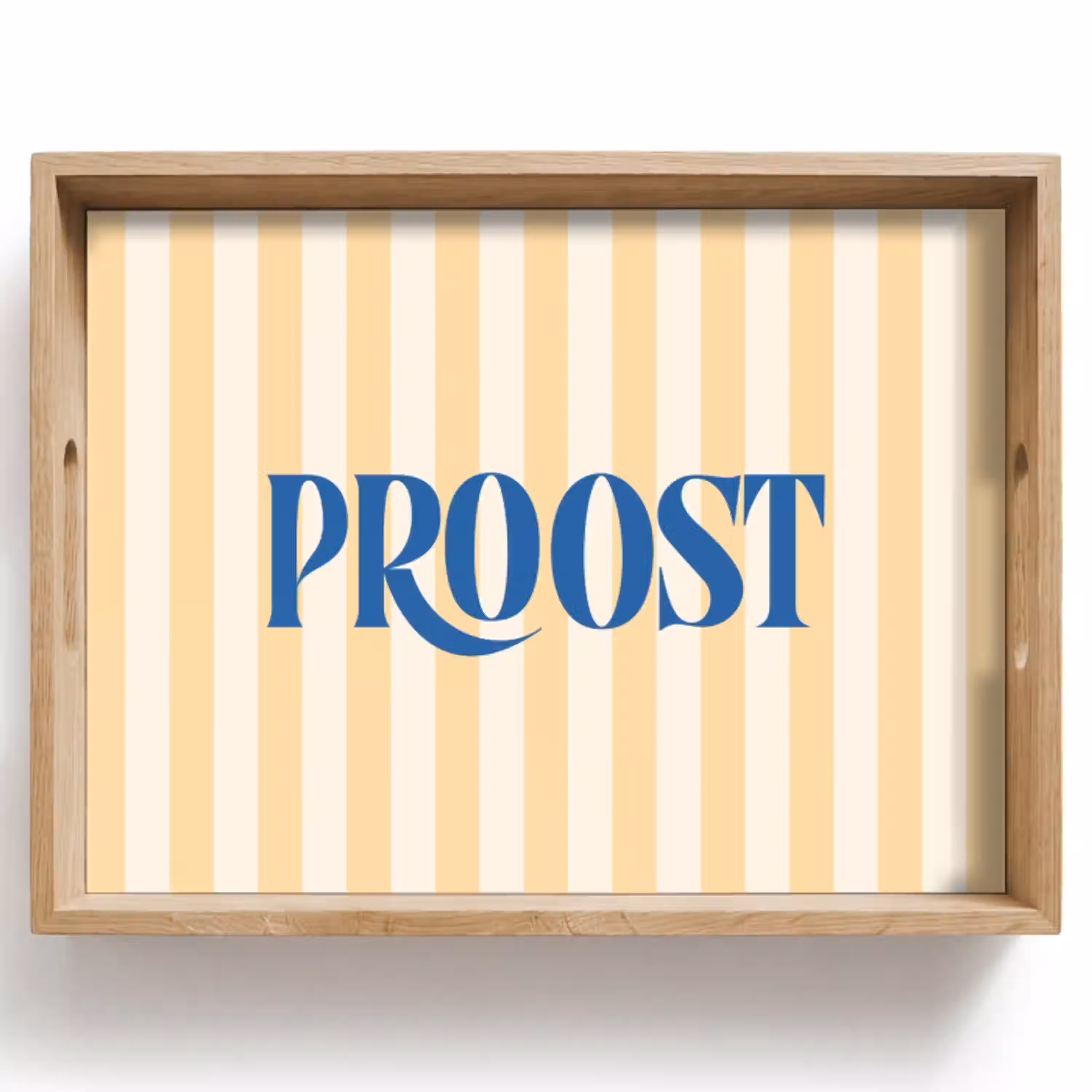 Blauw - Geel - Strepen - Proost Dienblad Rechthoek middel -z3d_shopping