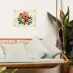 Boeket - Bladeren - Illustratie - Kleurrijk tuinposter los doek klein -sfeer7